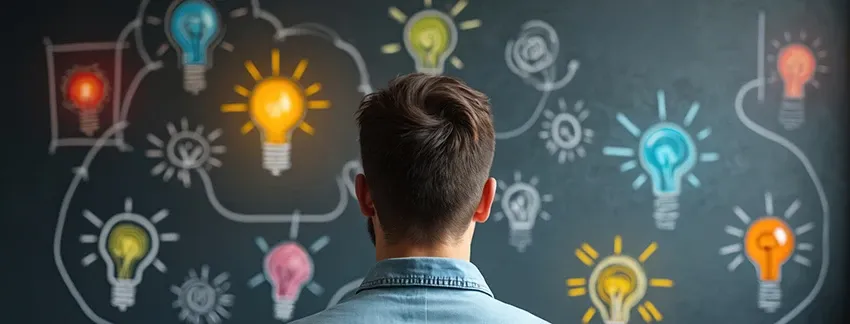 Ideas on a chalkboard