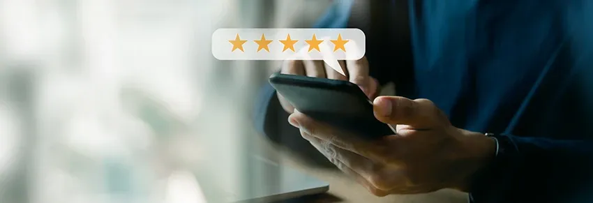 Giving 5 stars on a phone app