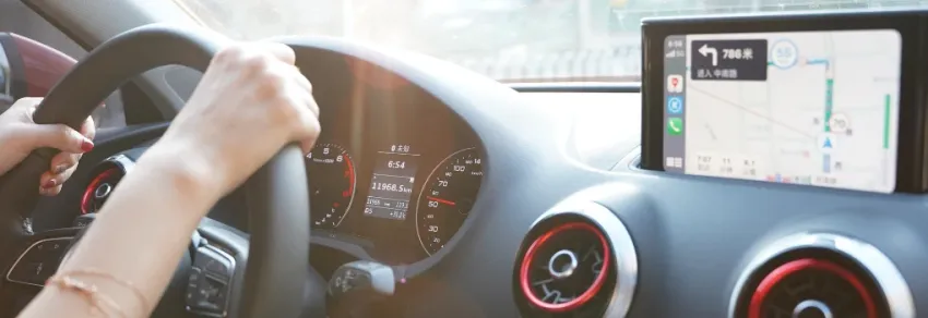 Driving with heads up display