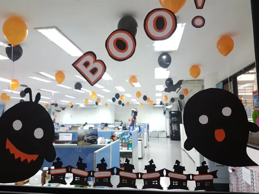 Site decorated for Halloween