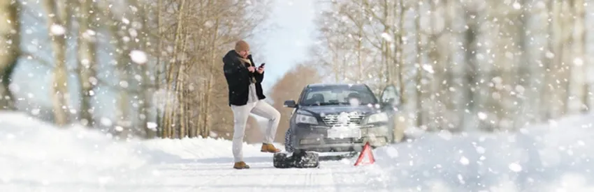 Car stuck in snow