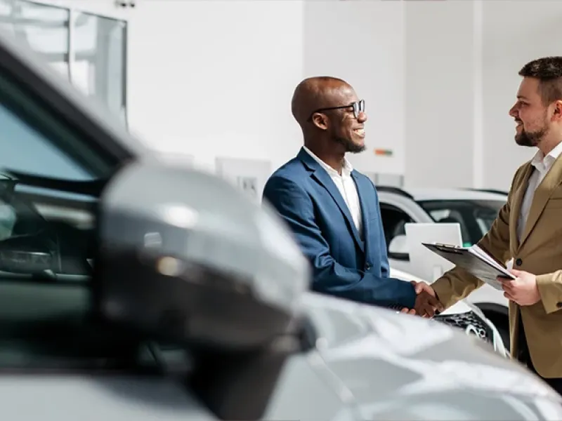 Making a deal in a car showroom
